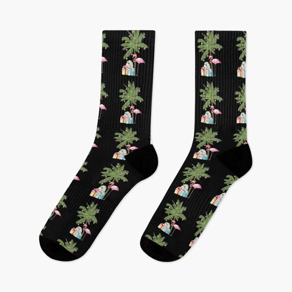 Item preview, Flamingo Christmas with Christmas Palm Tree designed and sold by beachchic.