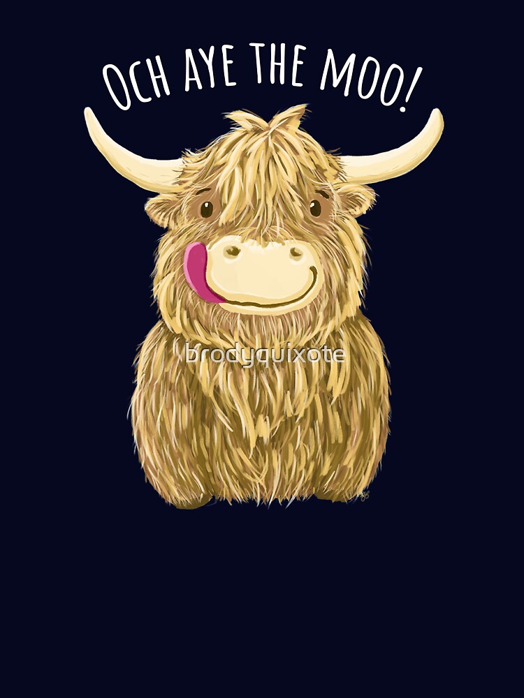 Cute Cartoon Scottish Highland Cow 'Och Aye' T-Shirt Cute Cartoon Scottish Highland Cow 'Och Aye' T-Shirt