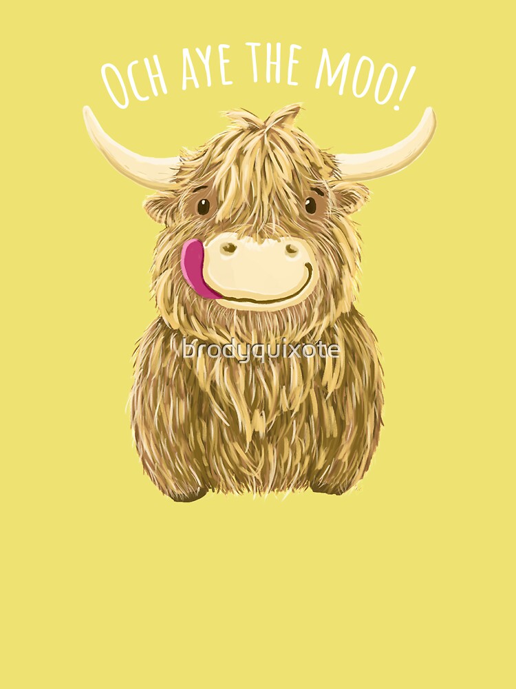 Cute Cartoon Scottish Highland Cow 'Och Aye' T-Shirt Cute Cartoon Scottish Highland Cow 'Och Aye' T-Shirt