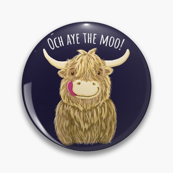 Item preview, Cute Cartoon Scottish Highland Cow "Och Aye The Moo!" designed and sold by brodyquixote.