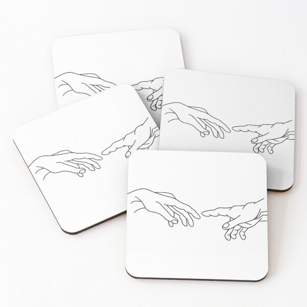 Item preview, Minimalistic touching hands design in black and white designed and sold by Sophie0854.