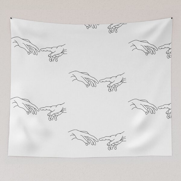 Item preview, Minimalistic touching hands design in black and white designed and sold by Sophie0854.