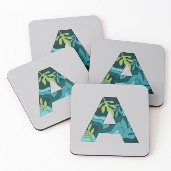 Item preview, 3D Papercut Alphabet -  A - Green Blue designed and sold by AuroCreatives.