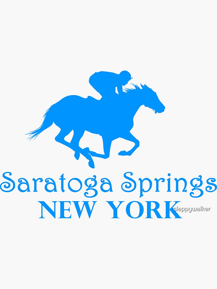 "Saratoga Springs New York Horse Racing Jockey" Sticker for Sale by