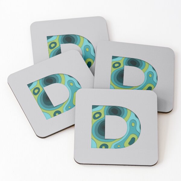 Item preview, Papercut Alphabet -  D - Green Blue designed and sold by AuroCreatives.