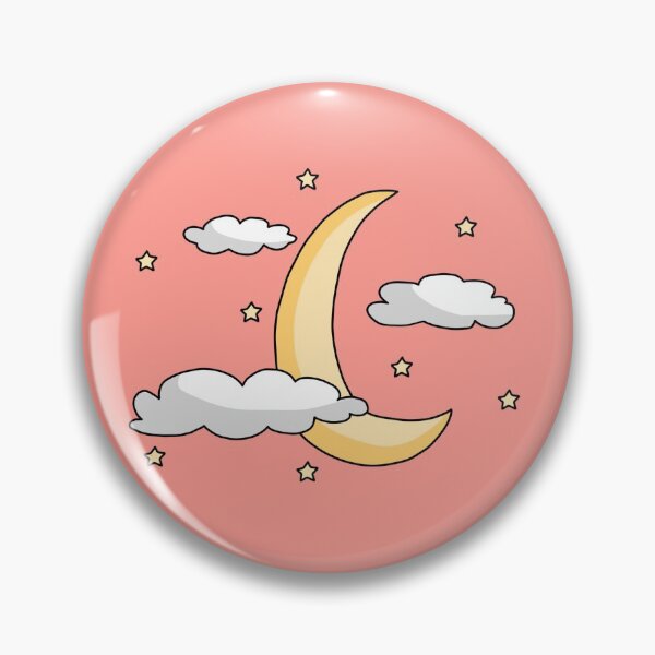 Item preview, Luna, nubes y estrellas (rosa coral) designed and sold by MintyMakes.