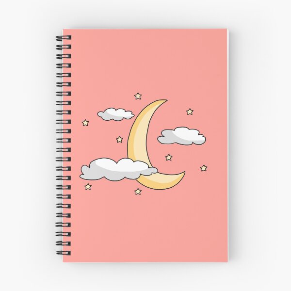 Artikelvorschau, Mond, Wolken & Sterne (Coral Pink) entworfen und verkauft von MintyMakes.
