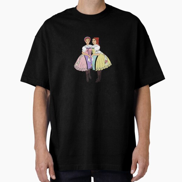 Girls of Velke Pavlovice / Holky z Velke Pavlovic on yellow, Czech folklore, Moravian folklore, Oversized T-Shirt