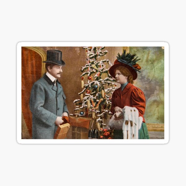 Vintage Victorian Christmas Sticker