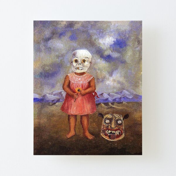Girl with Death mask by Frida Kahlo Canvas Mounted Print