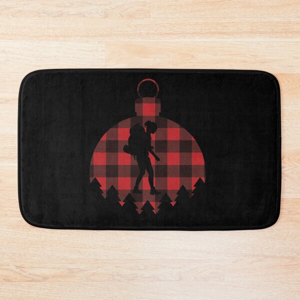 Item preview, Red Flannel Christmas Ornament - Woman Backpacking designed and sold by HeatherPore.