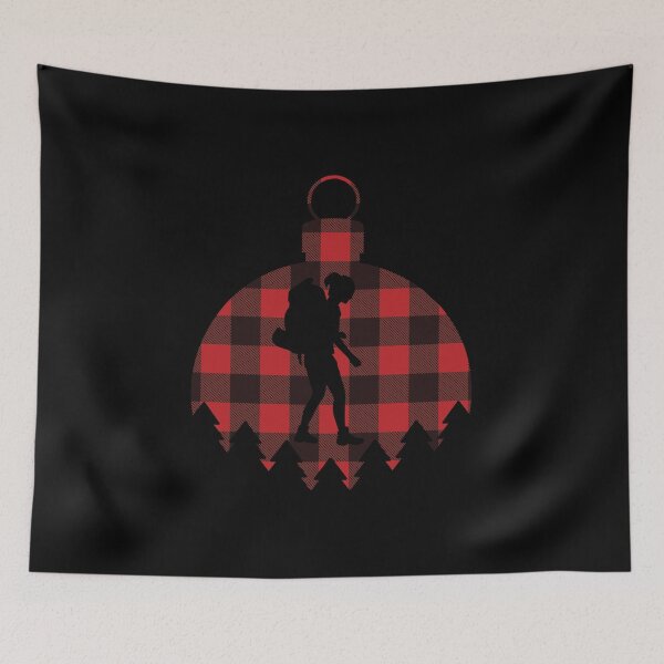 Item preview, Red Flannel Christmas Ornament - Woman Backpacking designed and sold by HeatherPore.