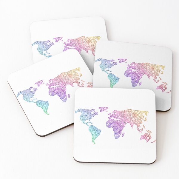 Item preview, World Map Rainbow Mandala  designed and sold by gulmohars.