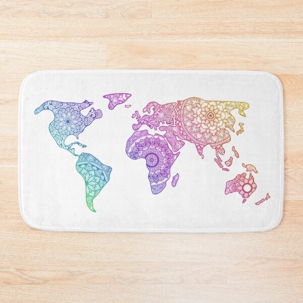 Item preview, World Map Rainbow Mandala  designed and sold by gulmohars.