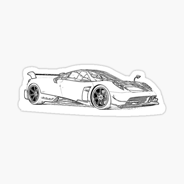 Aperçu de l'œuvre Pagani Huayra Supercar Racing Wireframe créée et vendue par Auto-Prints.