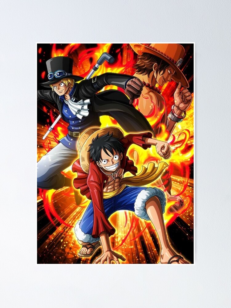 One Piece Luffy Ace Sabo Poster By Itemselling Redbubble