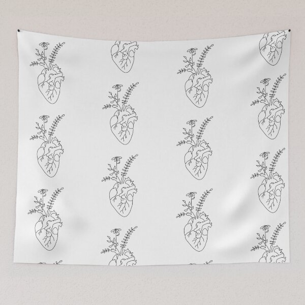 Item preview, Super cute and minimalistic Human heart with flowers growing designed and sold by Sophie0854.