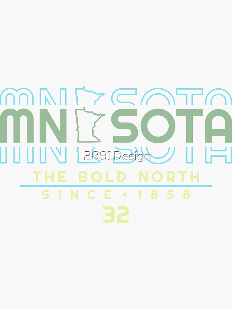 "Minnesota MN Sota The Bold North White" Sticker for Sale by 2891Design