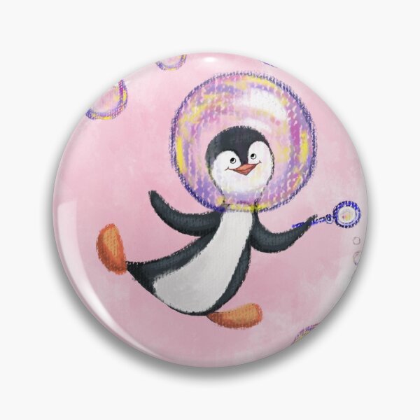 Item preview, Cute space penguin smiles and blows soap bubbles designed and sold by Alekseevna.