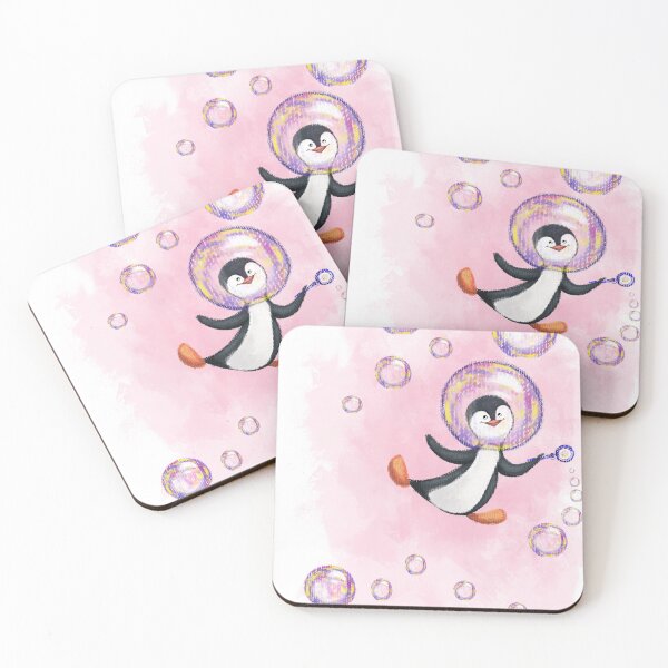 Item preview, Cute space penguin smiles and blows soap bubbles designed and sold by Alekseevna.