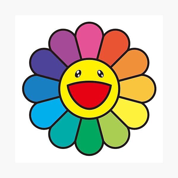 Takashi Murakami Flower Rainbow Wall Art | Redbubble