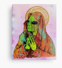 Praying Alien Metal Print