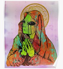 Praying Alien Poster