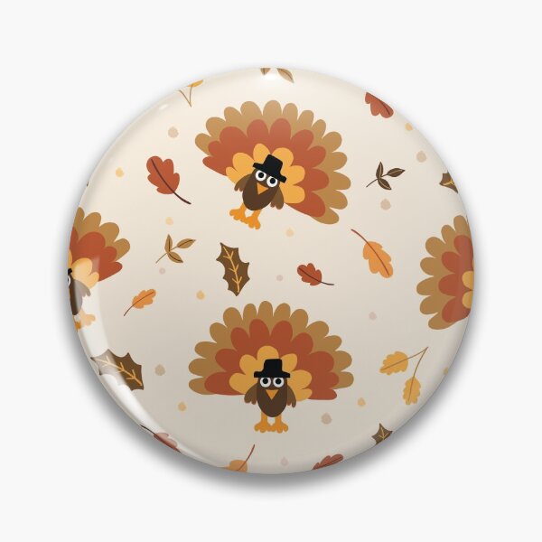 Item preview, Cute Turkey & Leaves Pattern designed and sold by HeraAndKosmos.