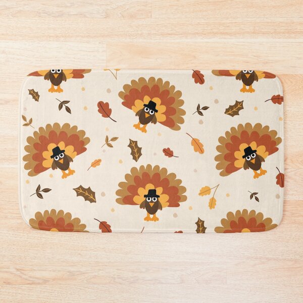Item preview, Cute Turkey & Leaves Pattern designed and sold by HeraAndKosmos.