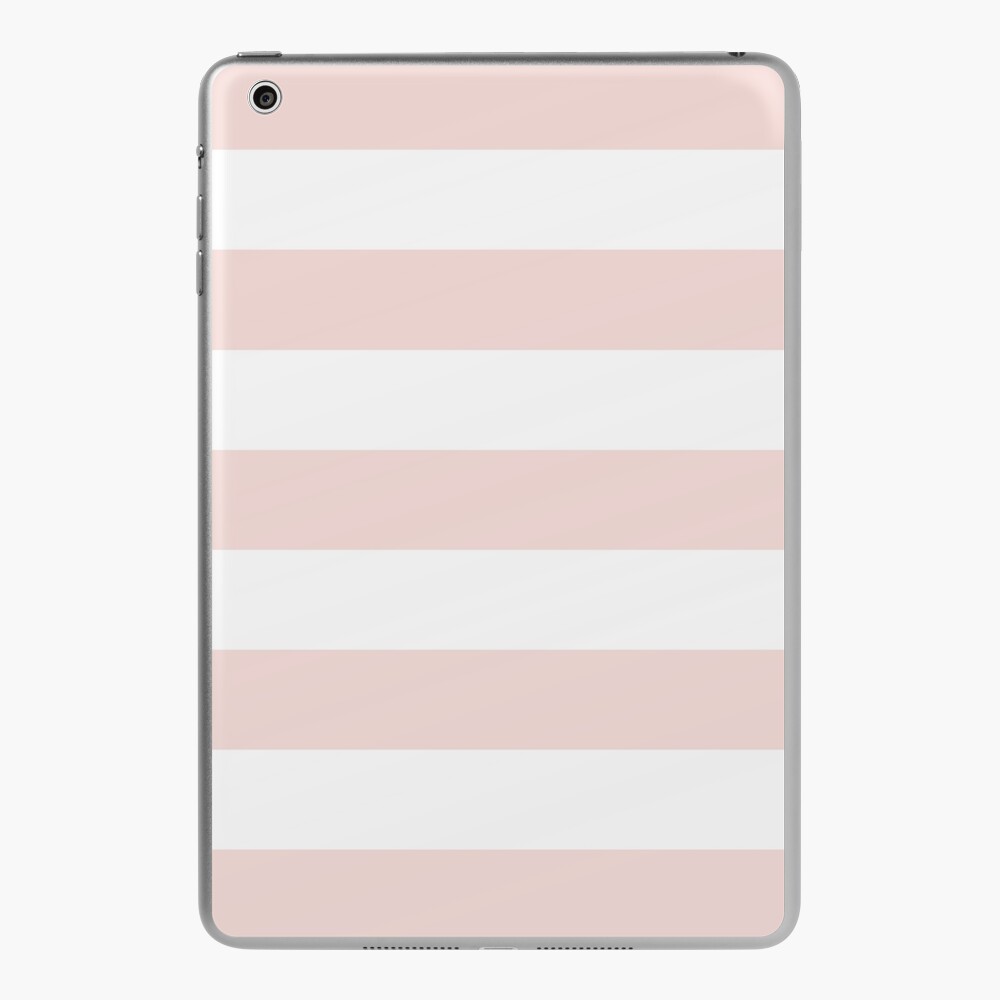 Pale Pink and White Horizontal Stripes | iPad Case & Skin