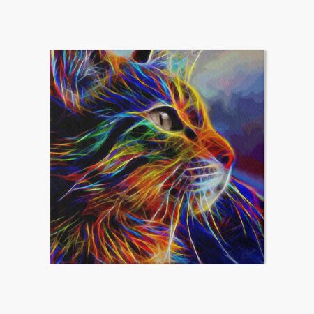 Neon cat, cat, chat, gato, lea roche paintings Art Board Print