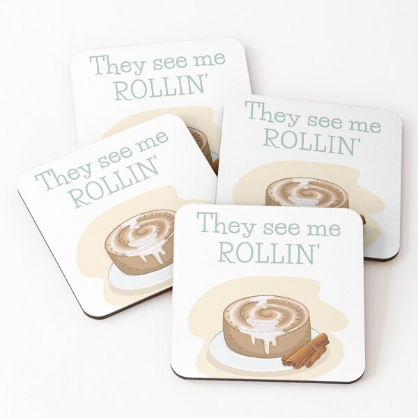 Item preview, Adorable Cinnamon Roll with Funny They See Me Rollin' Text designed and sold by Irelene.