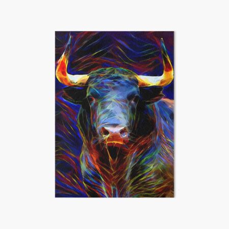 Taurus Bull Bull Taureau Lea Roche Painting Art Board Print By Salomitata Redbubble