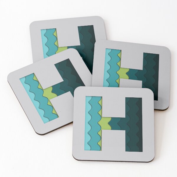 Item preview, Papercut Alphabet -  H - Green Blue designed and sold by AuroCreatives.
