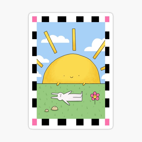 Existential Crisis in the Sun, Funny Rabbit Print Sticker