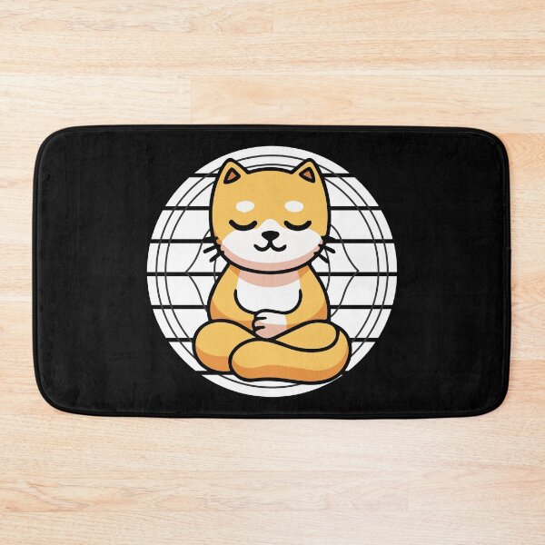 Aperçu de l'œuvre Oreiller de méditation chat de méditation Mindfulness créée et vendue par Nessshirts.
