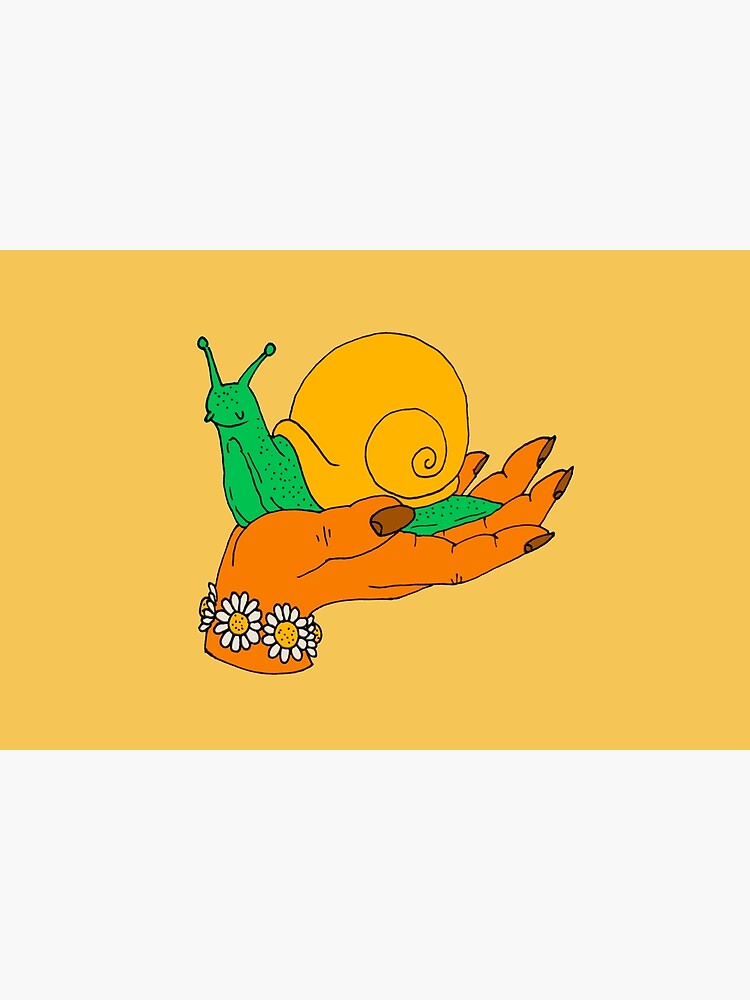 Thumbnail 6 of 6, Bath Mat, Orange & Yellow Snail Hand designed and sold by mushroombabes.