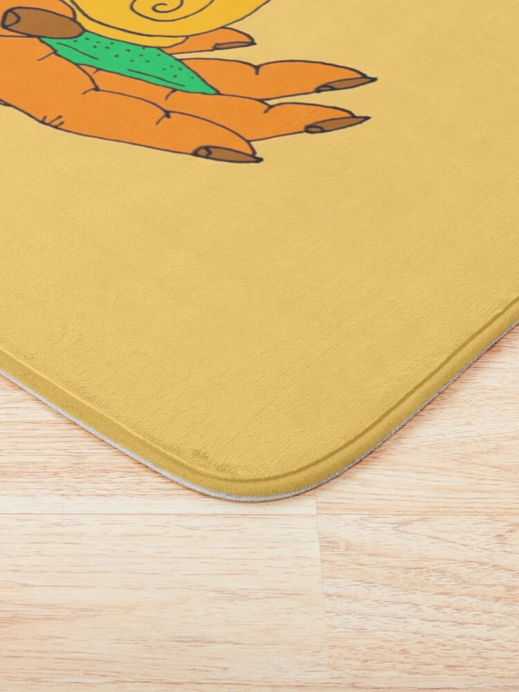 Thumbnail 3 of 6, Bath Mat, Orange & Yellow Snail Hand designed and sold by mushroombabes.