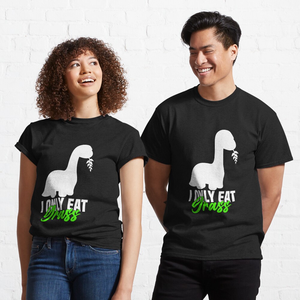 Veganer Dinosaurier Isst Nur Gras Pflanzenfresser T-Shirt