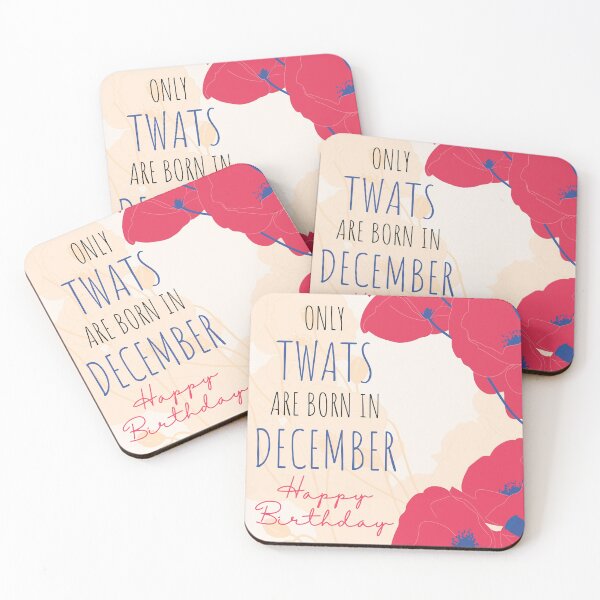 Item preview, Only Twats Are Born in - December - Swear Words Birthday Card designed and sold by mydoodlesateme.