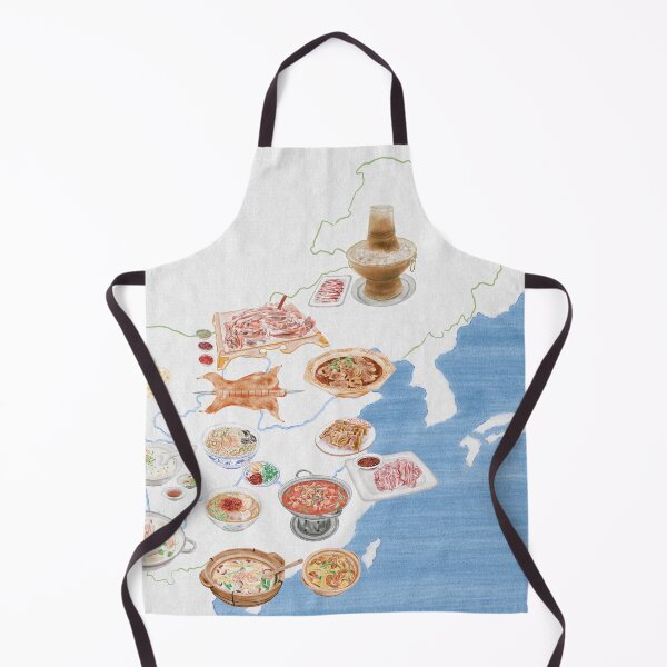 Item preview, Watercolor Illustration of Chinese mutton cuisine on the map of China designed and sold by iswenyi.