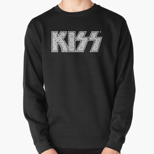 Kiss logo with rock symbol pattern Pullover Sweatshirt