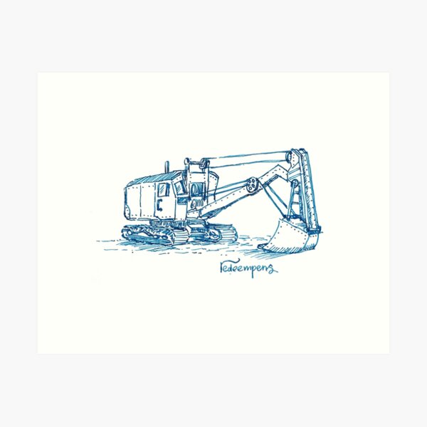 Steam Powered Digger Art Print
