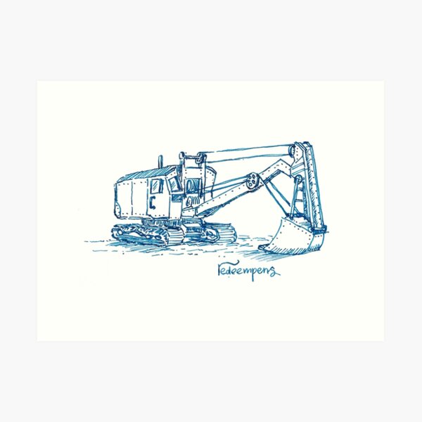 Steam Powered Digger Art Print