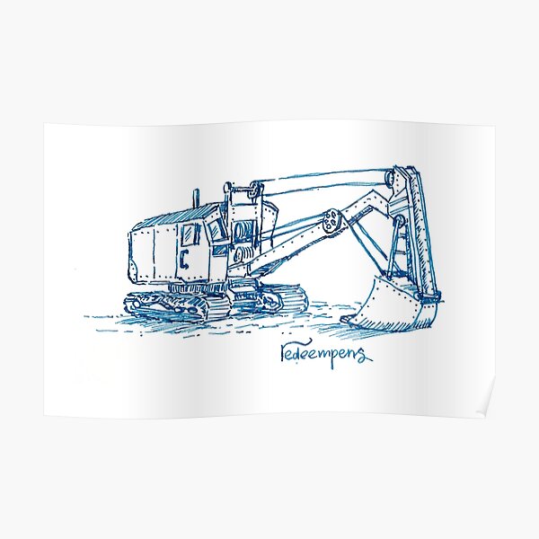 Steam Powered Digger Poster