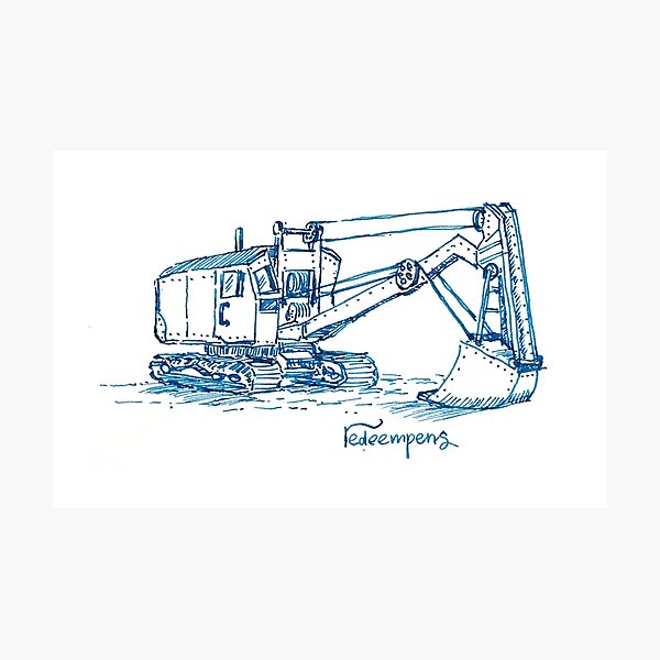 Steam Powered Digger Photographic Print