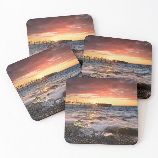 Item preview, Old Totland Pier Sunset designed and sold by manateevoyager.