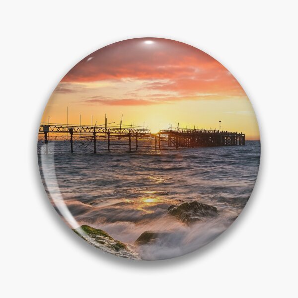 Item preview, Old Totland Pier Sunset designed and sold by manateevoyager.