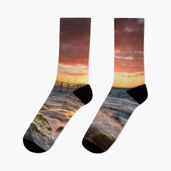 Item preview, Old Totland Pier Sunset designed and sold by manateevoyager.