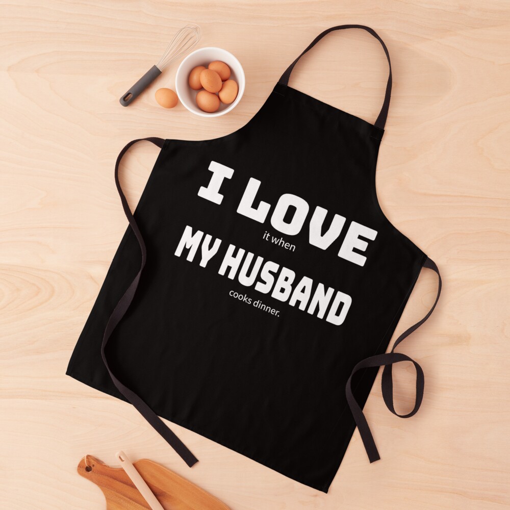 Funny Novelty Apron Kitchen Cooking I Love Heart My Husband 